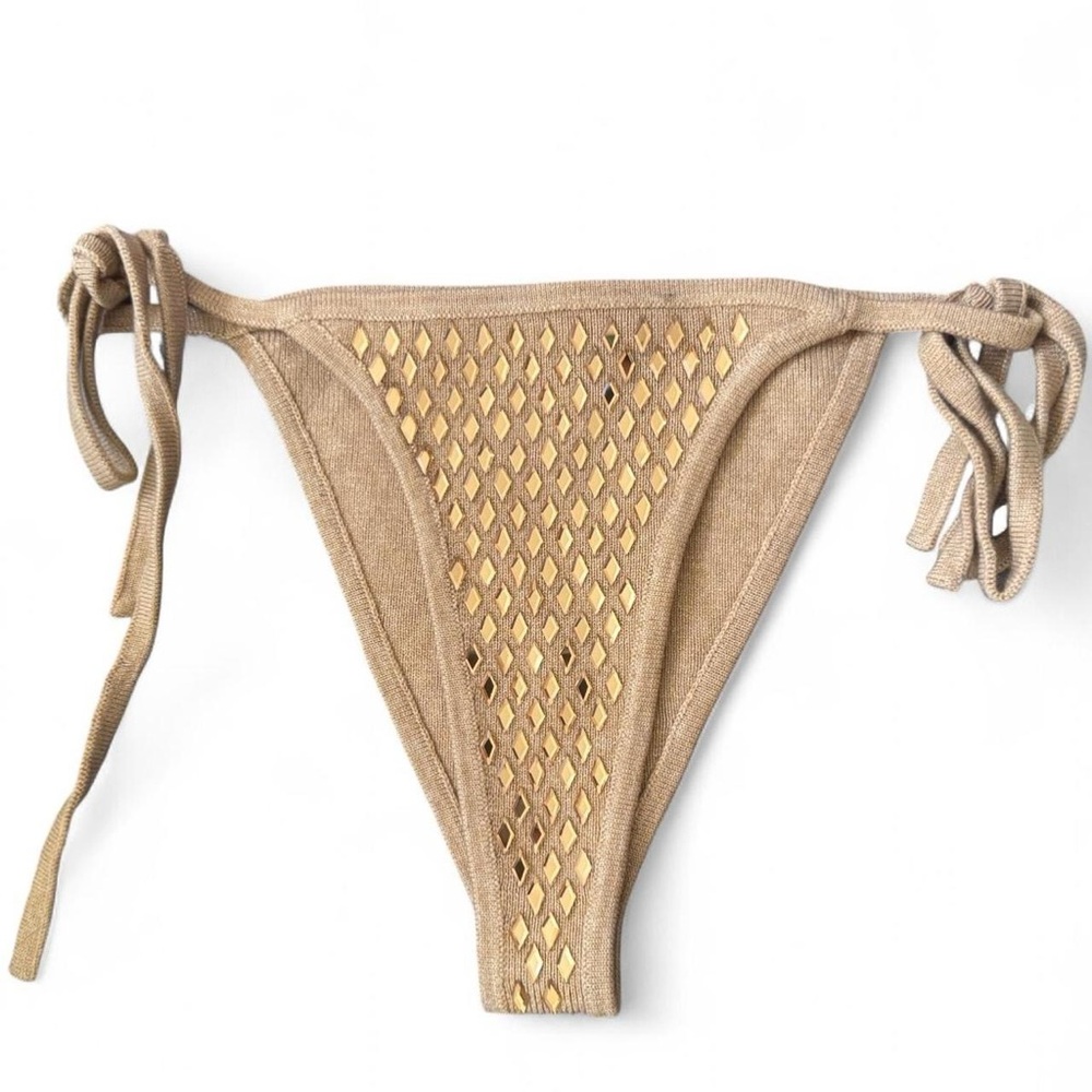 NEW Retrofete Gold Embellished Bikini Bottom